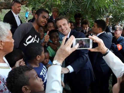 El presidente Macron el viernes en Nouméa (Nueva Caledonia)