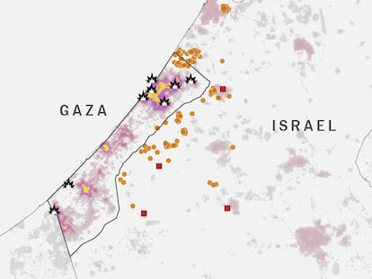 Mapas | Tres días de bombardeos y ataques entre Israel y Gaza 