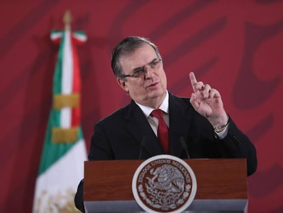 Marcelo Ebrard, en la rueda presidencial diaria este lunes en Ciudad de México