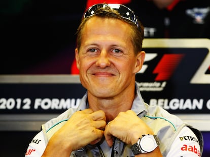 Michael Schumacher durante el Gran Premio de Bélgica en el circuito de Spa Francorchamps, el 30 de agosto de 2012 en Spa Francorchamps (Bélgica).