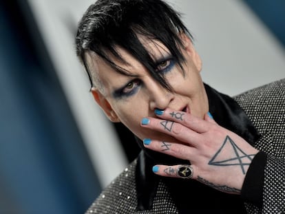 Marilyn Manson en la fiesta post Oscar de la revista 'Vanity Fair' en 2020.