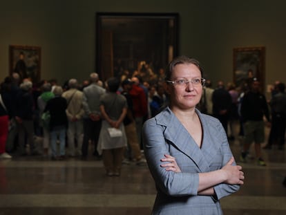 La directora del Museo de Kiev, Yuliya Lytvynets, en el Museo del Prado el pasado jueves.
