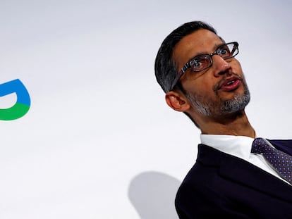 Sundar Pichai, CEO of Google and Alphabet, at the inauguration of the new Google AI Hub in Paris last February.