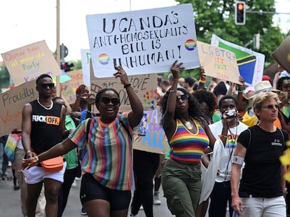 Protesta contra la ley anti homosexualidad de Uganda en Múnich (Alemania), el pasado 24 de junio.