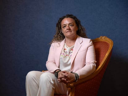 Pilar Muniesa, en el Centro Nacional de Desaparecidos el 11 de abril.