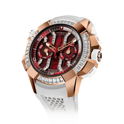 Jacob &amp; Co. Epic X Chrono Baguette Rose Gold Red 47mm