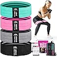 Resistance Bands for Working Out with Workout Bands Guide. 4 Booty Bands for Women Men Fabric Elastic Bands for Exercise Band