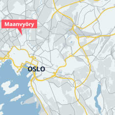 Kartta Oslossa sattuneesta maanvyörystä.