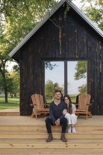 Zach Batteer and Carlyle Scott designed Field Cabin, a 288-square foot accommodation at Serana, their communal retreat in Paige, Texas. Wrapped in Yakisugi-treated pine, the cabin took 40 days and almost $46K to build.