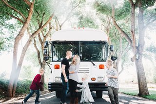 After Ashley Trebitowski spotted a Craigslist ad for a 1999 Bluebird school bus being sold in Ennis, Texas, for $4,400, she and her husband, Brandon, hopped on a flight to check out the vehicle and drove it back to their home in New Mexico. Over the next few months, the couple overhauled the bus for their family of five with a $30,000 DIY renovation.