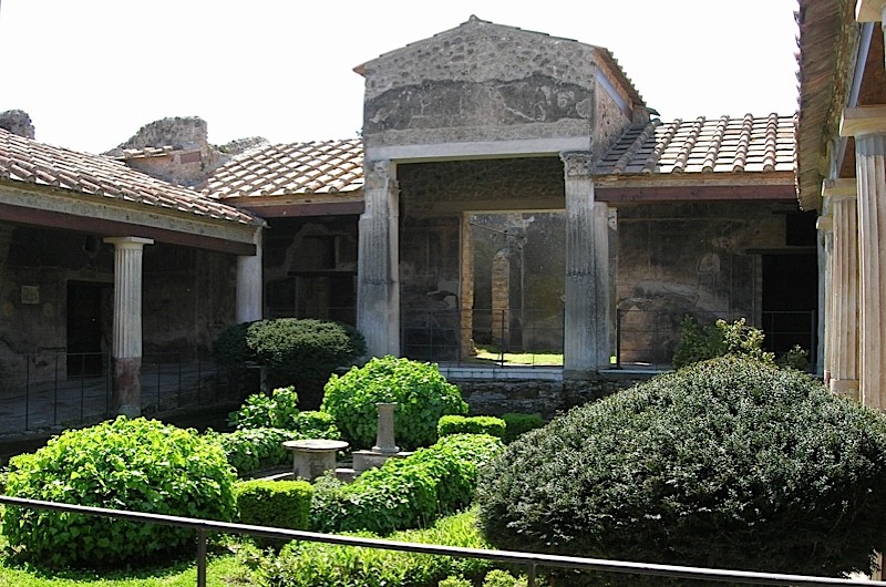 Roman garden at the House of the Golden Cupids, Pompeii. (Linda Farrar)