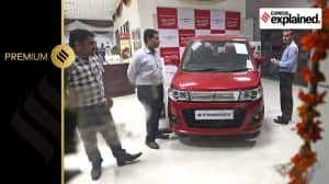 Customers at one of the Car Showroom in Industrial Area Phase 1 of Chandigarh on Monday, October 07 2013.