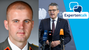 Oberst Dr. Markus Reisner und Roderich Kiesewetter im Expertentalk am 23. Mai.