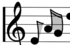 Treble staff with notes 01.svg