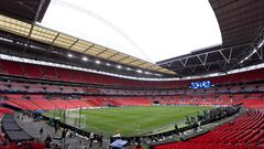 Vista general del estadio de Wembley en el entrenamiento del Real Madrid.