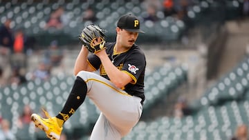 DETROIT, MICHIGAN - MAY 29: Paul Skenes #30 of the Pittsburgh Pirates pitches in the first inning against the Detroit Tigers at Comerica Park on May 29, 2024 in Detroit, Michigan.   Rick Osentoski/Getty Images/AFP (Photo by Rick Osentoski / GETTY IMAGES NORTH AMERICA / Getty Images via AFP)