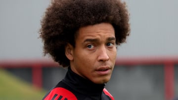 Belgium's midfielder Axel Witsel takes part in a training session as part of the team's preparation for upcoming UEFA Euro 2024 football tournament, at the Royal Belgian Football Association's training centre in Tubize, south of Brussels, on June 1, 2024. (Photo by VIRGINIE LEFOUR / Belga / AFP) / Belgium OUT