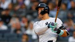 NEW YORK, NEW YORK - MAY 17: Aaron Judge #99 of the New York Yankees hits a home run against the Chicago White Sox during the first inning of a game at Yankee Stadium on May 17, 2024 in New York City.   Rich Schultz/Getty Images/AFP (Photo by Rich Schultz / GETTY IMAGES NORTH AMERICA / Getty Images via AFP)