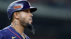 HOUSTON, TEXAS - MAY 01: Jose Abreu #79 of the Houston Astros looks on during the fourth inning against the San Francisco Giants at Minute Maid Park on May 01, 2023 in Houston, Texas.   Carmen Mandato/Getty Images/AFP (Photo by Carmen Mandato / GETTY IMAGES NORTH AMERICA / Getty Images via AFP)