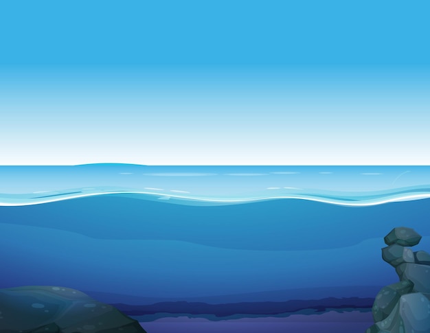 Bezpłatny wektor natura podwodne niebieskie tło jasnej wody