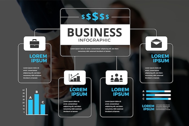 Bezpłatny wektor biznesowa infographic z fotografią