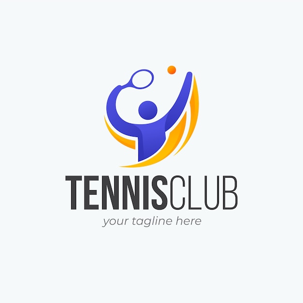 Bezpłatny wektor gradientowy projekt logo tenisa
