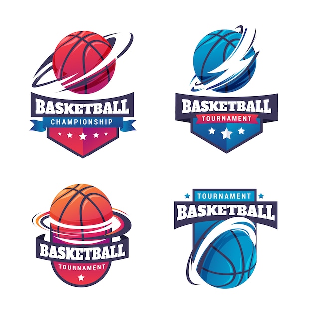 Bezpłatny wektor gradientowy szablon logo koszykówki