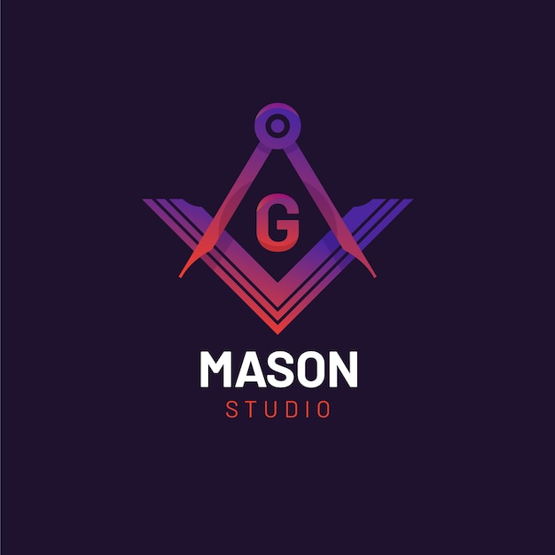 Bezpłatny wektor gradientowy szablon logo mason