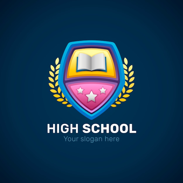 Bezpłatny wektor gradientowe logo liceum