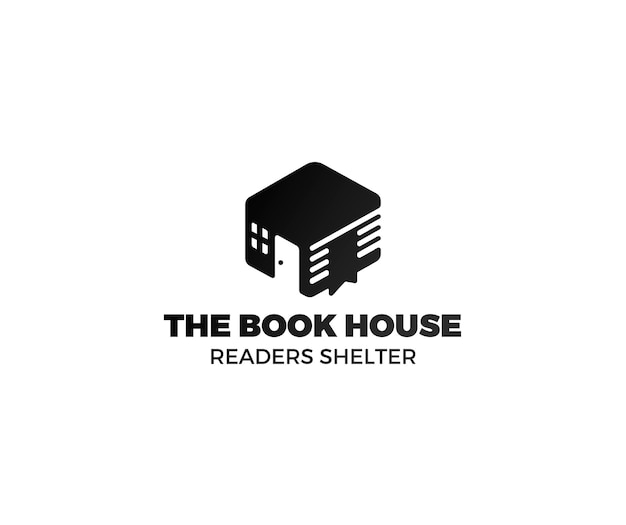 Bezpłatny wektor gradientowe schronienie czytelników logo książki
