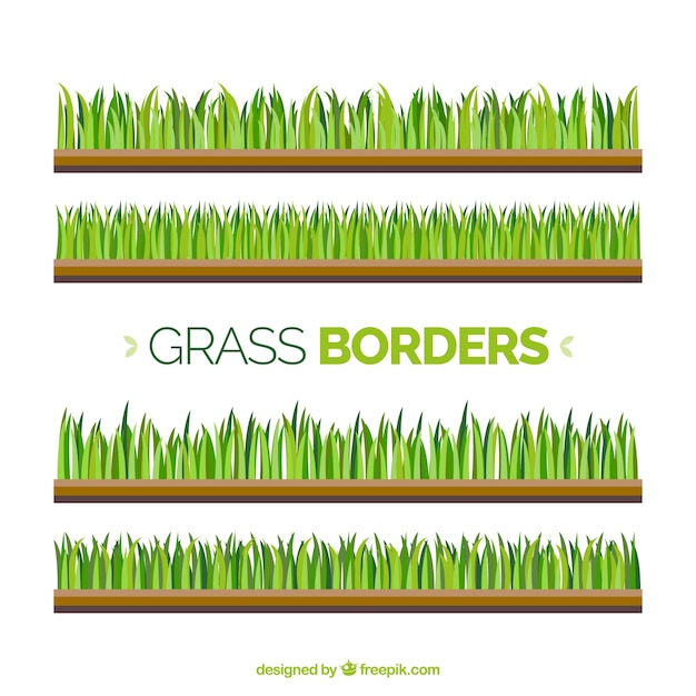 Bezpłatny wektor kilka granice trawy w odcieniach zieleni