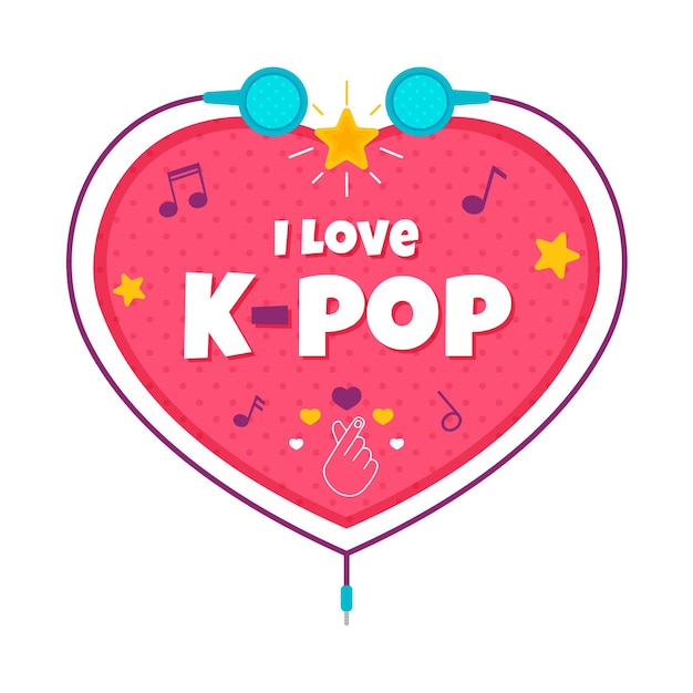 Bezpłatny wektor koncepcja muzyki k-pop