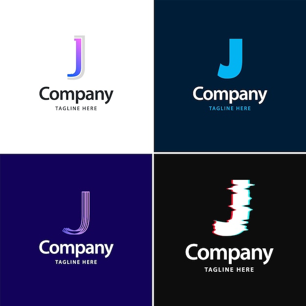 Bezpłatny wektor litera j big logo pack design kreatywny nowoczesny projekt logo dla twojej firmy vector ilustracja nazwy marki