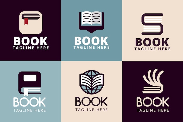 Bezpłatny wektor pakiet szablonów logo książki