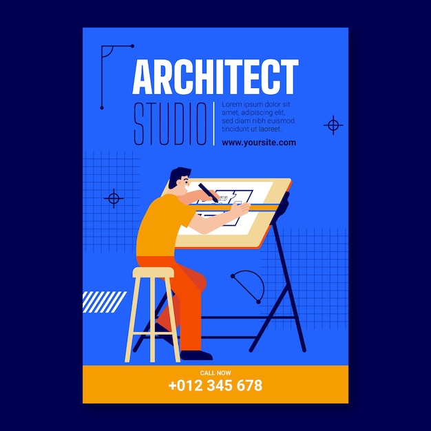 Bezpłatny wektor plakat projektu minimalistycznej architektury