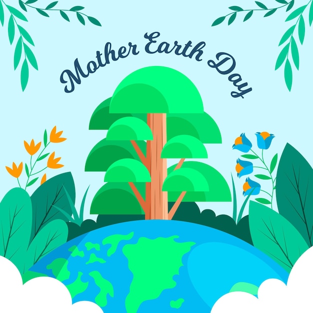 Bezpłatny wektor płaska ilustracja dzień matki ziemi