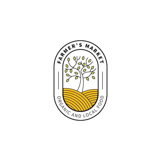 Płaskie logo rynku rolników