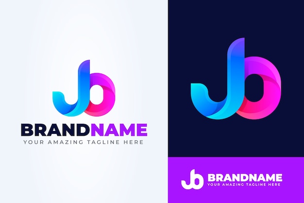 Bezpłatny wektor projekt monogramu logo jb