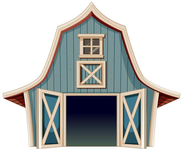 Rustyczna niebieska drewniana ilustracja stodoły