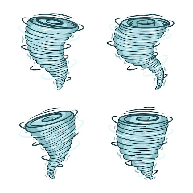 Bezpłatny wektor ręcznie rysowane ilustracja kreskówka tornado