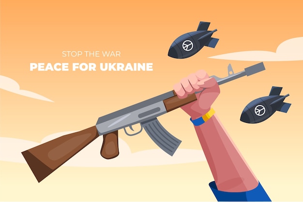 Bezpłatny wektor ręcznie rysowane płaska ilustracja wojny na ukrainie