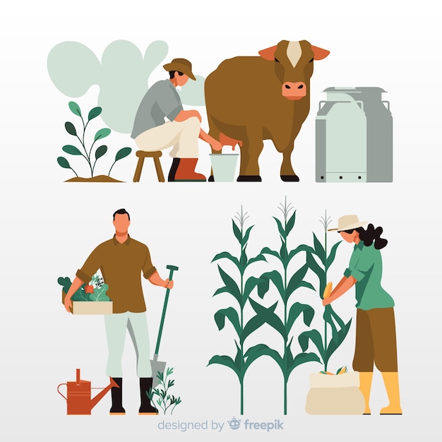 Bezpłatny wektor rolniczy pracownika projekt dla ilustraci