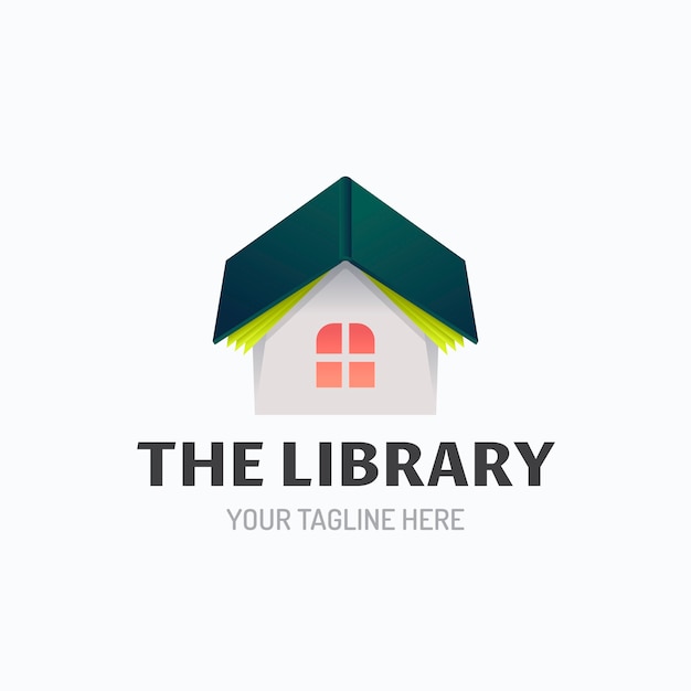 Bezpłatny wektor szablon logo biblioteki gradientowej