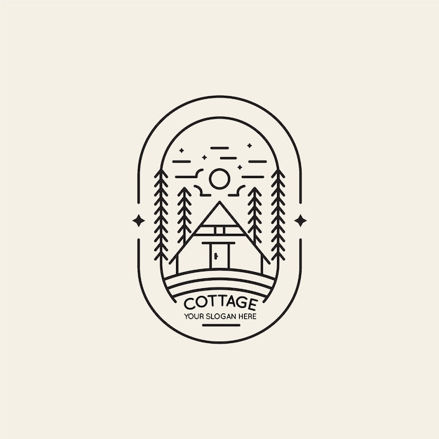 Szablon logo płaska konstrukcja domku
