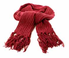 Bezpłatne zdjęcie czerwony zima szalik odizolowywający na białym tle