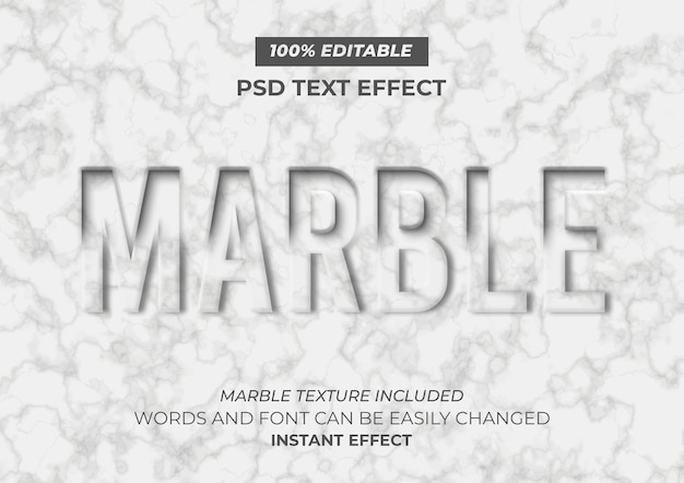 Bezpłatny plik PSD efekt marmurkowego tekstu