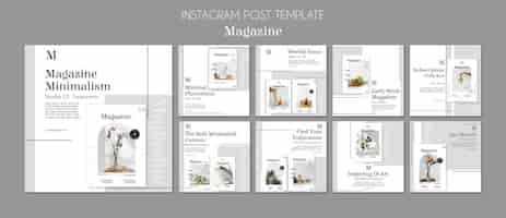 Bezpłatny plik PSD kolekcja postów magazynu wnętrzarskiego na instagramie