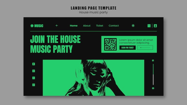 Bezpłatny plik PSD projekt szablonu imprezy muzyki house