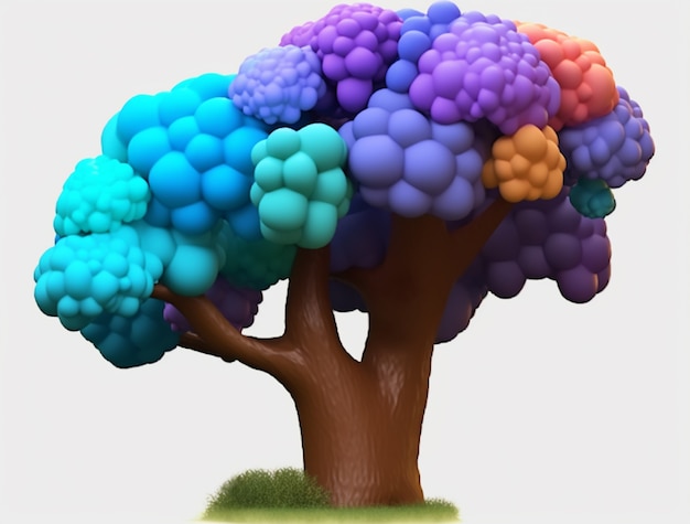 Foto grátis Árvore tridimensional com folhagem