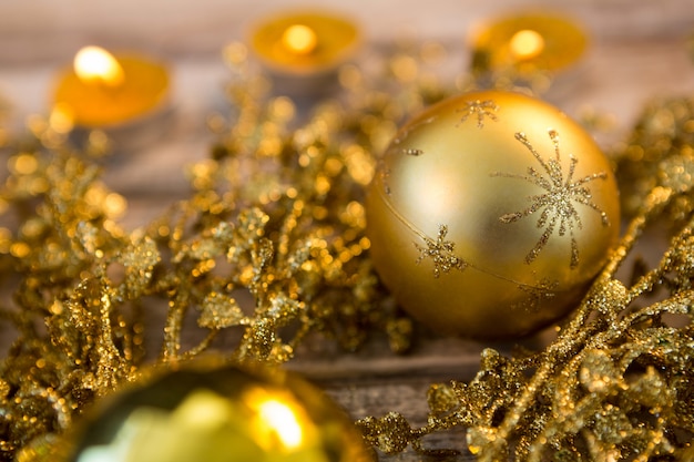 Foto grátis decoração de natal da cor dourada